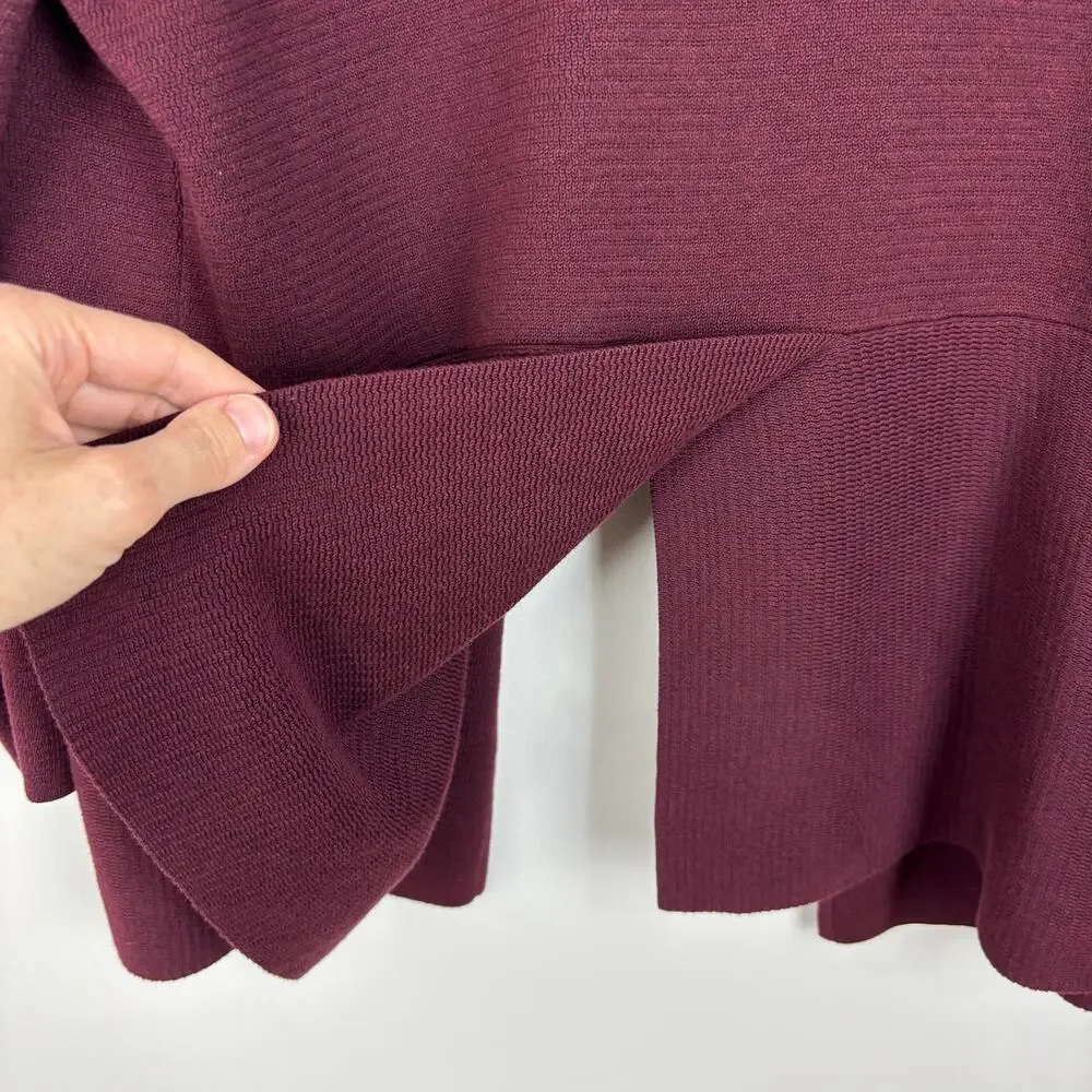 Talbots Wine Red Open Cardigan Sweater 1X cotton blend